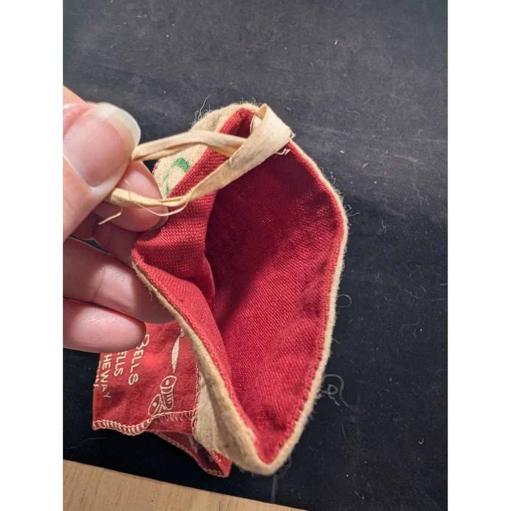 Vintage Jingle Bells Red Felt Christmas Stocking‎ Sleigh Burt Personalized 15